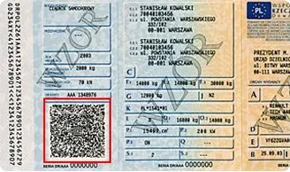 kod AZTEC z dowodu rejestracyjnego