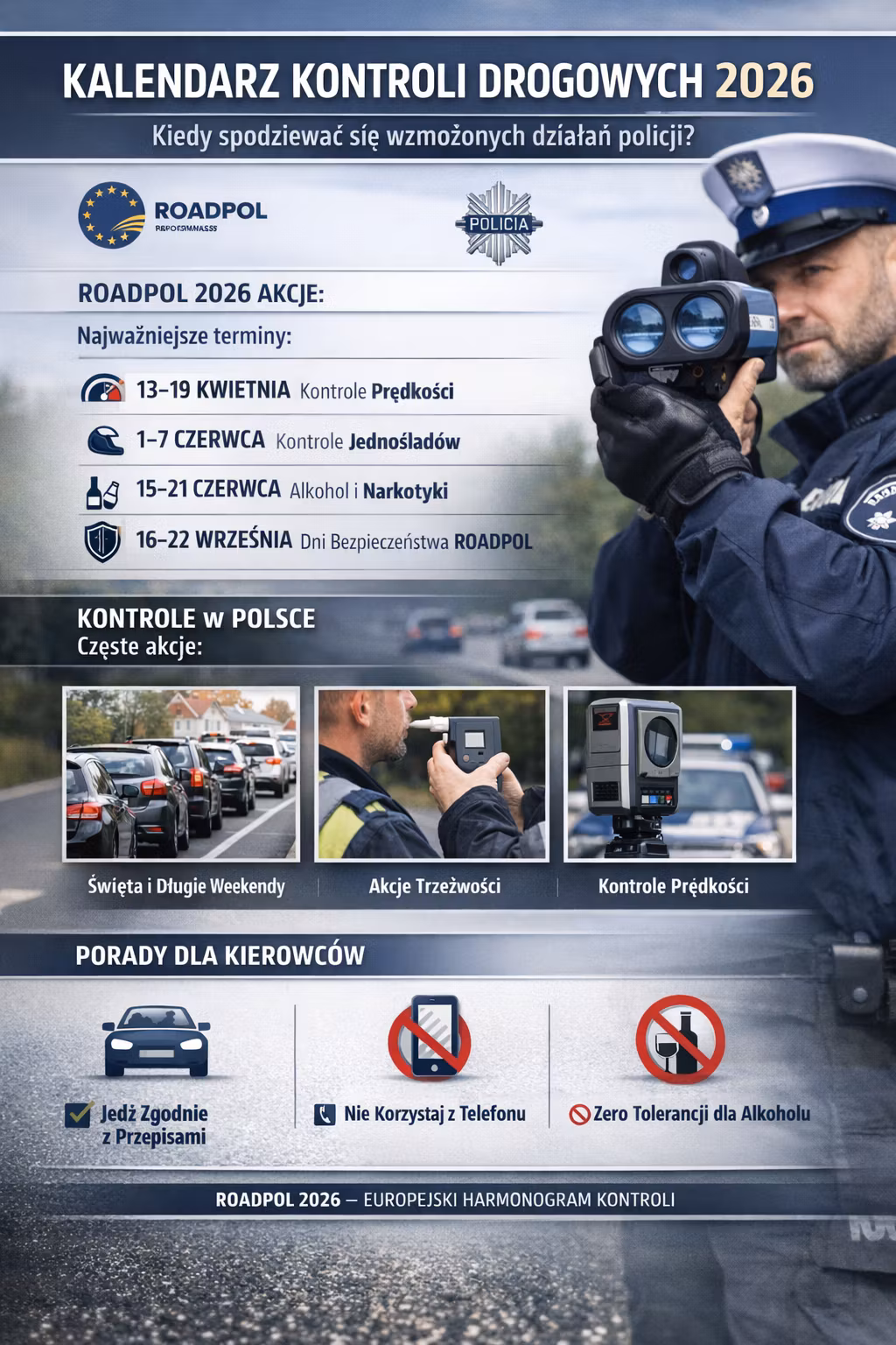 kontrola drogowa policji - infografika
