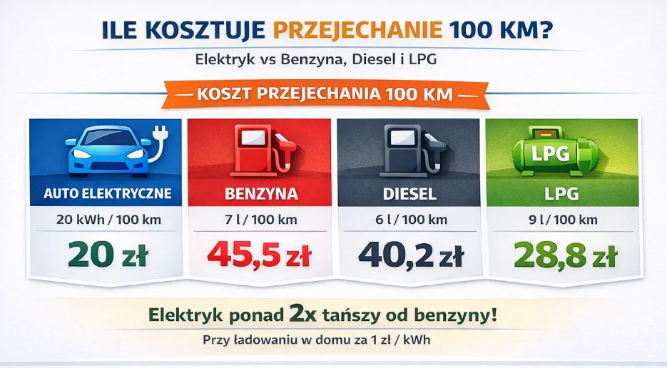 porównanie kosztów elektryk vs paliwo