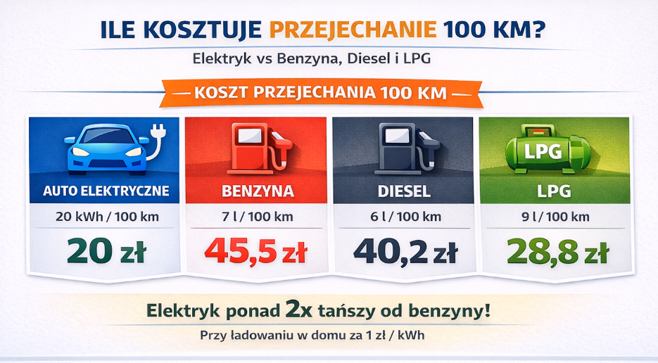 porównanie kosztów elektryk vs paliwo