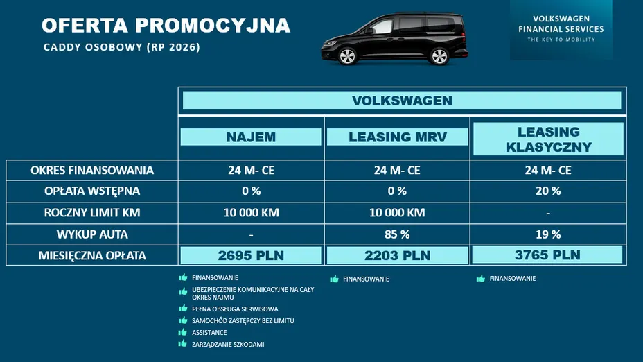 VOLKSWAGEN Caddy osobowy Caddy 2.0 TDI Life DSG Nowy